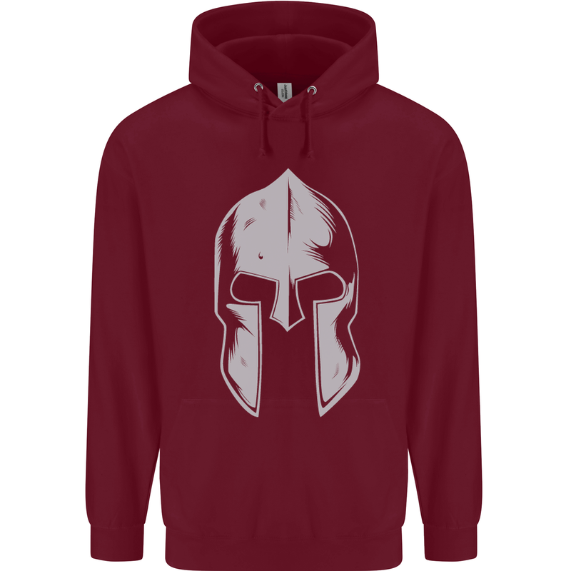 Gym Spartan Helmet Bodybuilding Fitness Mens 80% Cotton Hoodie Maroon
