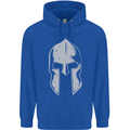 Gym Spartan Helmet Bodybuilding Fitness Mens 80% Cotton Hoodie Royal Blue