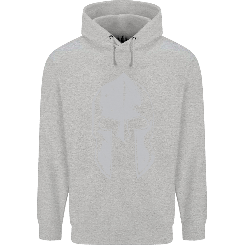 Gym Spartan Helmet Bodybuilding Fitness Mens 80% Cotton Hoodie White