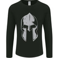 Gym Spartan Helmet Bodybuilding Fitness Mens Long Sleeve T-Shirt Black