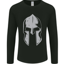 Gym Spartan Helmet Bodybuilding Fitness Mens Long Sleeve T-Shirt Black