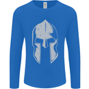 Gym Spartan Helmet Bodybuilding Fitness Mens Long Sleeve T-Shirt Royal Blue