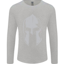 Gym Spartan Helmet Bodybuilding Fitness Mens Long Sleeve T-Shirt Sports Grey