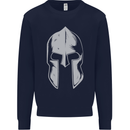Gym Spartan Helmet Bodybuilding Fitness Mens Sweatshirt Jumper Navy Blue