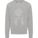 Gym Spartan Helmet Bodybuilding Fitness Mens Sweatshirt Jumper White