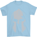 Gym Spartan Helmet Bodybuilding Fitness Mens T-Shirt Cotton Gildan Light Blue
