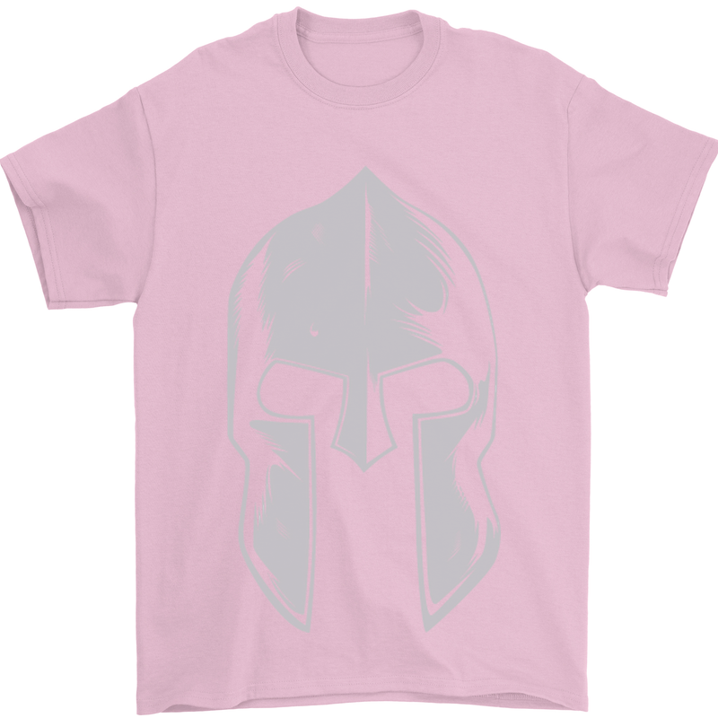 Gym Spartan Helmet Bodybuilding Fitness Mens T-Shirt Cotton Gildan Light Pink