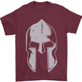 Gym Spartan Helmet Bodybuilding Fitness Mens T-Shirt Cotton Gildan Maroon