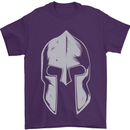 Gym Spartan Helmet Bodybuilding Fitness Mens T-Shirt Cotton Gildan Purple