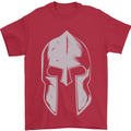 Gym Spartan Helmet Bodybuilding Fitness Mens T-Shirt Cotton Gildan Red