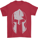 Gym Spartan Helmet Bodybuilding Fitness Mens T-Shirt Cotton Gildan Red