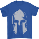 Gym Spartan Helmet Bodybuilding Fitness Mens T-Shirt Cotton Gildan Royal Blue