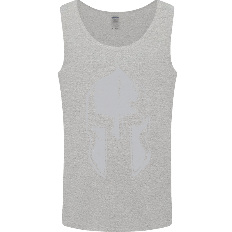 Gym Spartan Helmet Bodybuilding Fitness Mens Vest Tank Top White