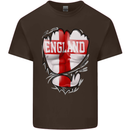 Gym St. George's Cross English Flag England Kids T-Shirt Childrens Chocolate