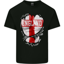 Gym St. George's Cross English Flag England Mens Cotton T-Shirt Tee Top Black