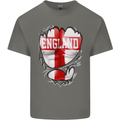 Gym St. George's Cross English Flag England Mens Cotton T-Shirt Tee Top Charcoal