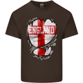 Gym St. George's Cross English Flag England Mens Cotton T-Shirt Tee Top Dark Chocolate