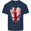 Gym St. George's Cross English Flag England Mens Cotton T-Shirt Tee Top Navy Blue