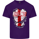 Gym St. George's Cross English Flag England Mens Cotton T-Shirt Tee Top Purple