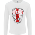 Gym St. George's Cross English Flag England Mens Long Sleeve T-Shirt White