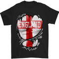 Gym St. George's Cross English Flag England Mens T-Shirt Cotton Gildan Black