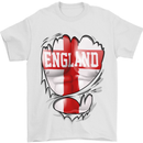 Gym St. George's Cross English Flag England Mens T-Shirt Cotton Gildan White