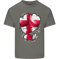 Gym St. George's Cross English Flag Muscles Kids T-Shirt Childrens Charcoal