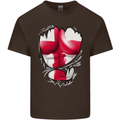 Gym St. George's Cross English Flag Muscles Kids T-Shirt Childrens Chocolate