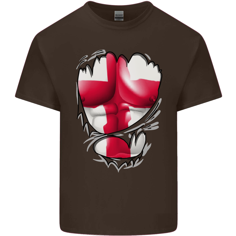 Gym St. George's Cross English Flag Muscles Kids T-Shirt Childrens Chocolate
