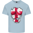 Gym St. George's Cross English Flag Muscles Kids T-Shirt Childrens Light Blue