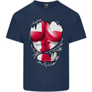 Gym St. George's Cross English Flag Muscles Kids T-Shirt Childrens Navy Blue
