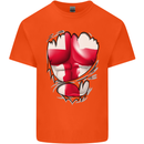 Gym St. George's Cross English Flag Muscles Kids T-Shirt Childrens Orange