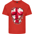 Gym St. George's Cross English Flag Muscles Kids T-Shirt Childrens Red