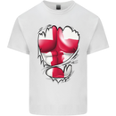 Gym St. George's Cross English Flag Muscles Kids T-Shirt Childrens White