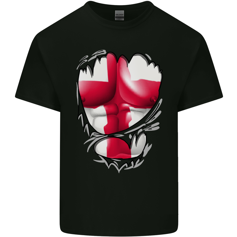 Gym St. George's Cross English Flag Muscles Mens Cotton T-Shirt Tee Top Black