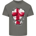 Gym St. George's Cross English Flag Muscles Mens Cotton T-Shirt Tee Top Charcoal