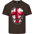 Gym St. George's Cross English Flag Muscles Mens Cotton T-Shirt Tee Top Dark Chocolate