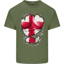 Gym St. George's Cross English Flag Muscles Mens Cotton T-Shirt Tee Top Military Green