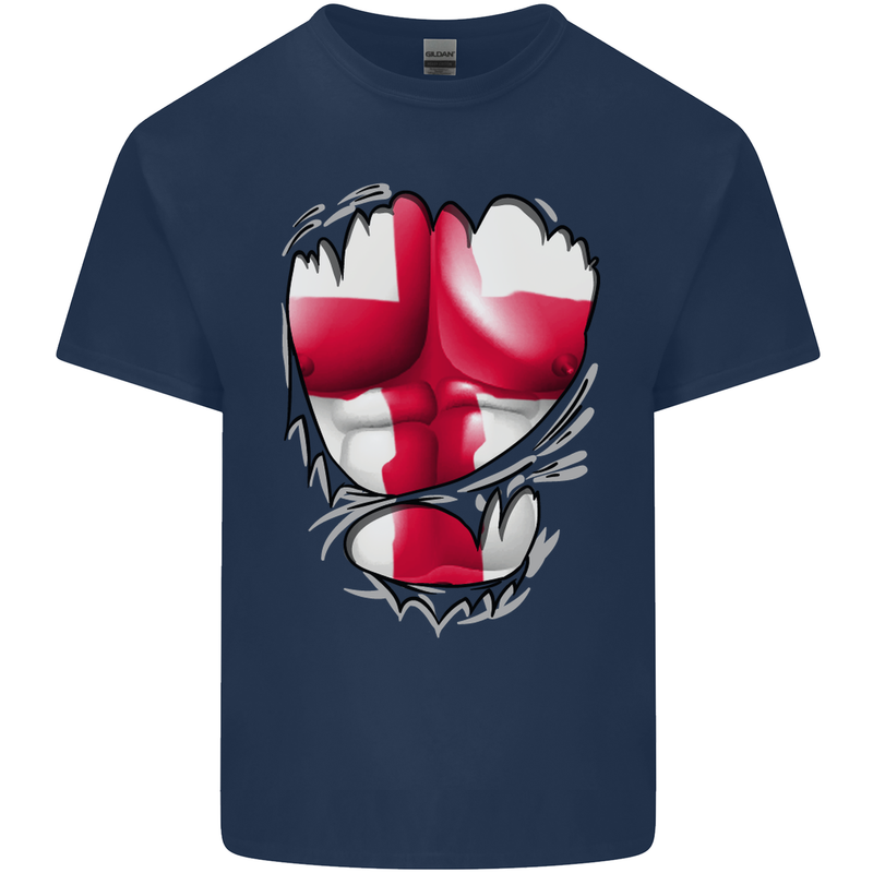 Gym St. George's Cross English Flag Muscles Mens Cotton T-Shirt Tee Top Navy Blue