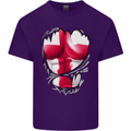 Gym St. George's Cross English Flag Muscles Mens Cotton T-Shirt Tee Top Purple