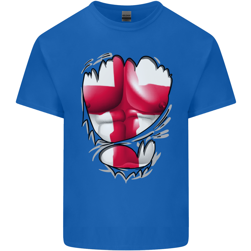 Gym St. George's Cross English Flag Muscles Mens Cotton T-Shirt Tee Top Royal Blue