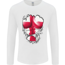 Gym St. George's Cross English Flag Muscles Mens Long Sleeve T-Shirt White
