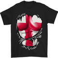 Gym St. George's Cross English Flag Muscles Mens T-Shirt Cotton Gildan Black