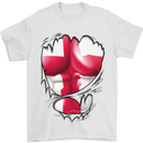 Gym St. George's Cross English Flag Muscles Mens T-Shirt Cotton Gildan White