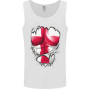 Gym St. George's Cross English Flag Muscles Mens Vest Tank Top White