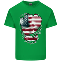 Gym Stars & Stripes American Flag Ripped Kids T-Shirt Childrens Irish Green
