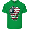 Gym Stars & Stripes American Flag Ripped Mens Cotton T-Shirt Tee Top Irish Green