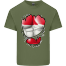 Gym The Austrian Flag Ripped Muscles Austia Mens Cotton T-Shirt Tee Top Military Green