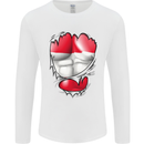 Gym The Austrian Flag Ripped Muscles Austia Mens Long Sleeve T-Shirt White