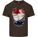 Gym The Dutch Flag Ripped Muscles Holland Kids T-Shirt Childrens Chocolate